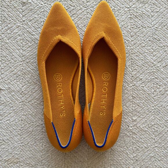 ROTHY'S Shoes - New Rothy’s Mustard Yellow Pointed Toe Flats Size 7